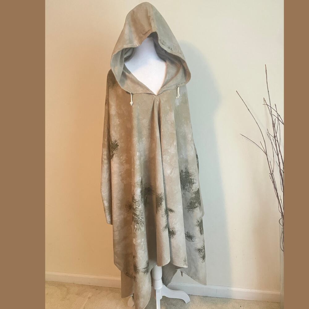 Vintage Snow Camouflage Hooded Poncho